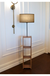 Homing Dekoratif AYD-3149 Ahşap Ayaklı 2 Ayaklı Şapka Lambader 150 cm Gri