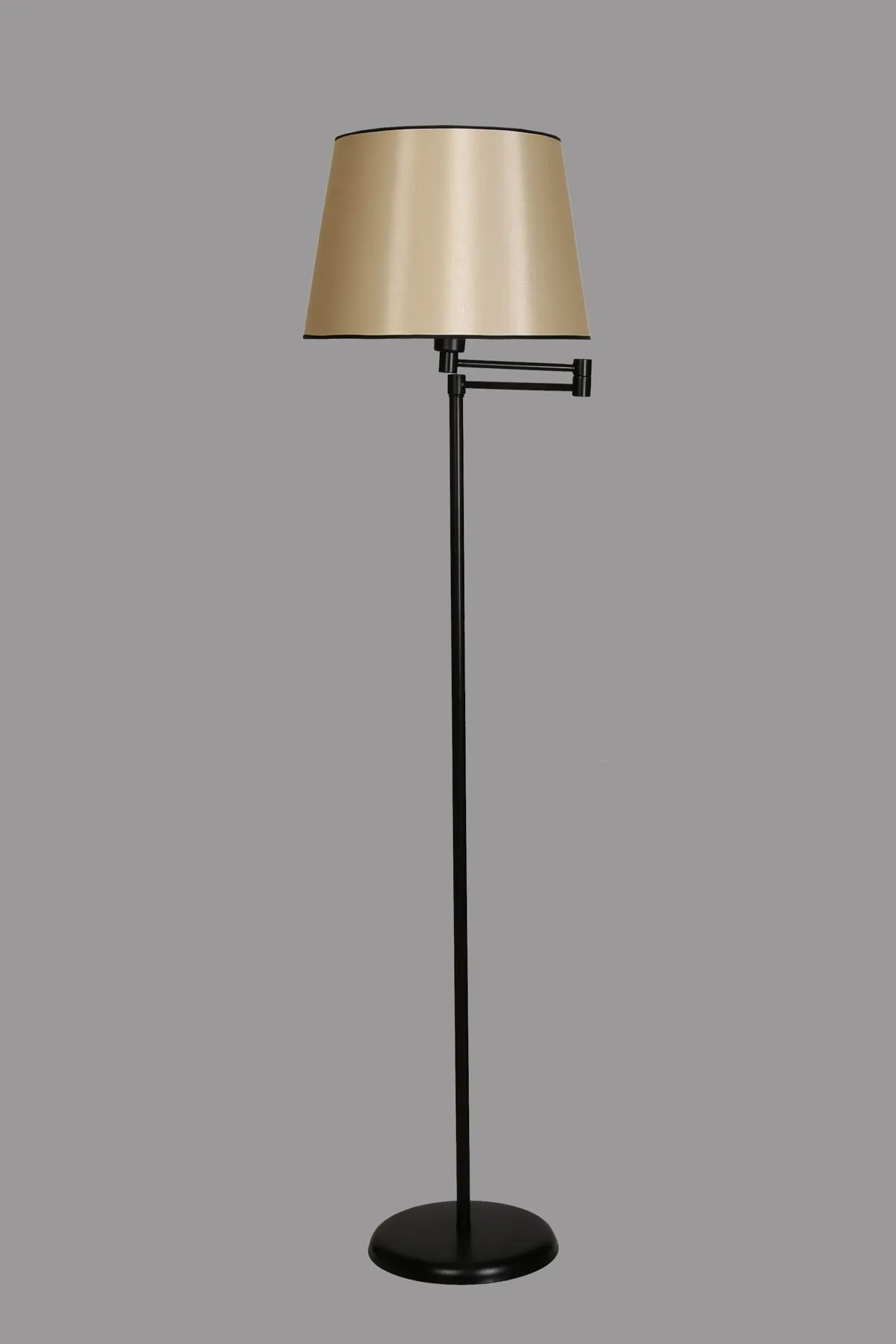 Lumexx Almina 15-3 Metal Ayaklı Tek Ayak Şapka Lambader 170 cm Bej-Siyah