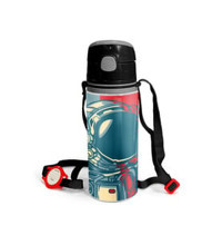 Coral Astronot Pipetli Renkli Okul Çocuk Matara 600 ml