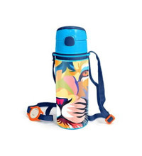 Coral Aslan Pipetli Mavi Okul Çocuk Matara 600 ml