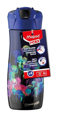 Maped Picnik Deep Sea Pipetli Mavi Okul Çocuk Matara 580 ml