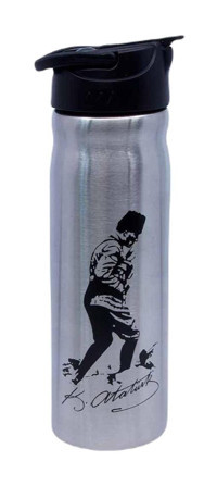 Globox Atatürk Gri Okul Çocuk Matara 500 ml