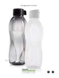 Tupperware Eco 2'li Siyah-Beyaz Çocuk Suluk 2x1 lt