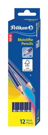 Pelikan 12'li Yuvarlak Siyah B Kurşun Kalem Seti