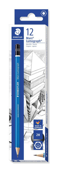 Staedtler 1002H Mars 12'li Köşeli Siyah 2H Kurşun Kalem Seti