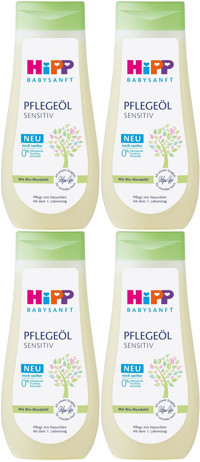 Hipp Babysanft Organik Bademli Bebek Masaj Yağı 4x200 ml