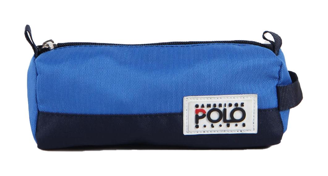 Cambridge Polo Club Tomboy Mavi-Siyah Düz Bez Tek Gözlü Silindir Cüzdan Kalemlik