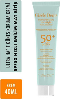 Gisele Denis Protector Facial 50 Faktör Hassas Ciltler İçin Nemlendirici Aydınlatıcı Yağsız Suya Dayanıklı Yüz Güneş Kremi 40 ml