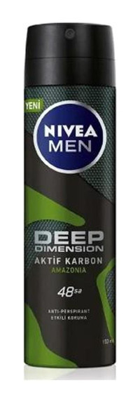 Nivea Deep Amazonia Pudrasız Ter Önleyici Sprey Erkek Deodorant 24x150 ml