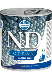 N&d Ocean Levrek ve Mürekkep Balığı Aromalı Ezme Yetişkin Köpek Maması 285 gr Tekli