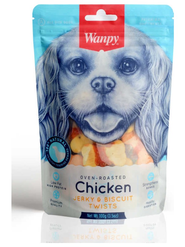 Wanpy Tavuk Parça Etli Yavru-Yetişkin Köpek Maması 100 gr Tekli