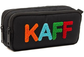 Kaff 01108 Siyah Bölmeli Peluş Çift Gözlü Cüzdan Kalemlik