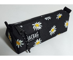 Jacbag Prime Papatya Desenli Siyah Tek Gözlü Cüzdan Kalemlik