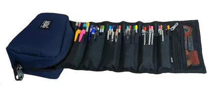 Jacbag Jac-06 Lacivert Bölmeli Düz Katlanabilir Çok Gözlü Rulo Kalemlik