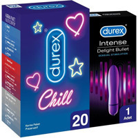 Durex Chill Karma Paket Prezervatif 20'li+Durex Intense Delight Bullet Vibratör