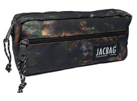 Jacbag Dual Zip Yapraklı Siyah Bölmeli Çift Gözlü Cüzdan Kalemlik