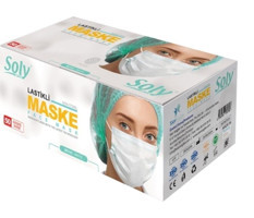 Soly Care Tek Kullanımlık 3 Katlı Lastikli Telli 50'li Çocuk Ultrasonik Maske