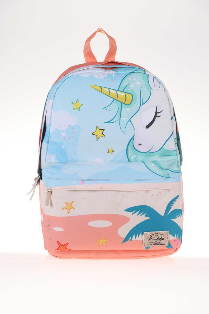 Kaukko 1397 Unicorn Hayvan 3 Gözlü Çok Renkli İlkokul Kız Çocuk Sırt Çantası