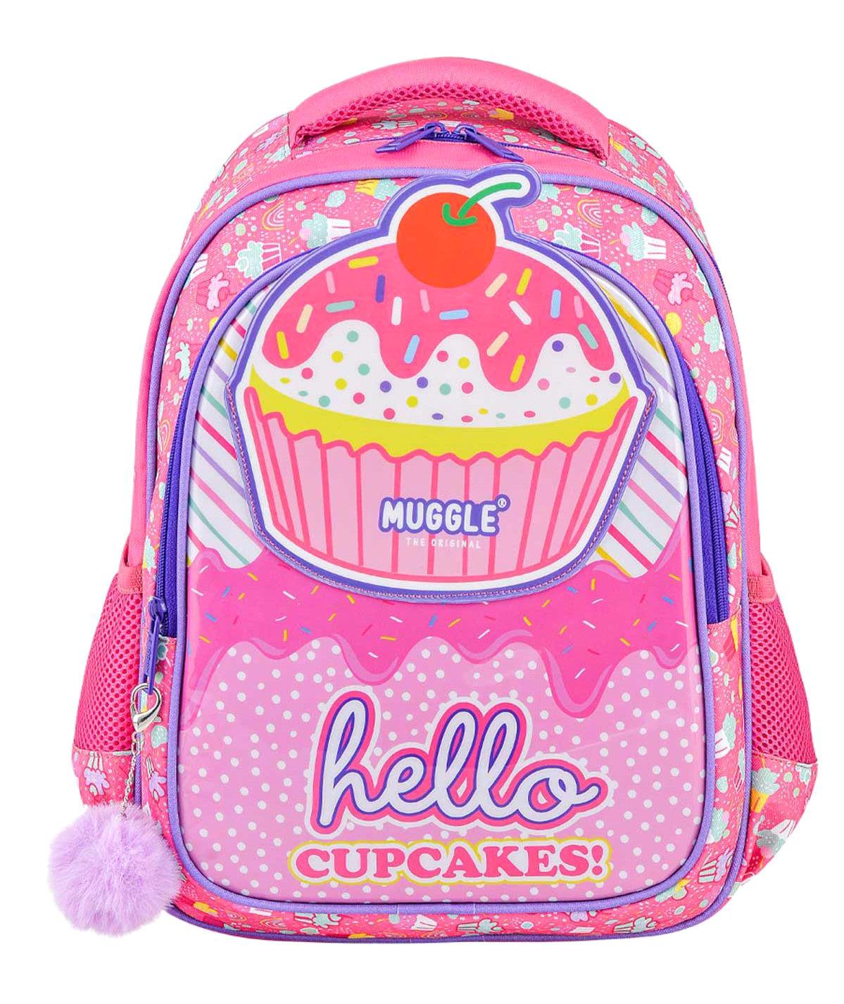 Muggle MU-7051 Cupcake Su Geçirmez Tek Gözlü Pembe İlkokul Kız Çocuk Sırt Çantası