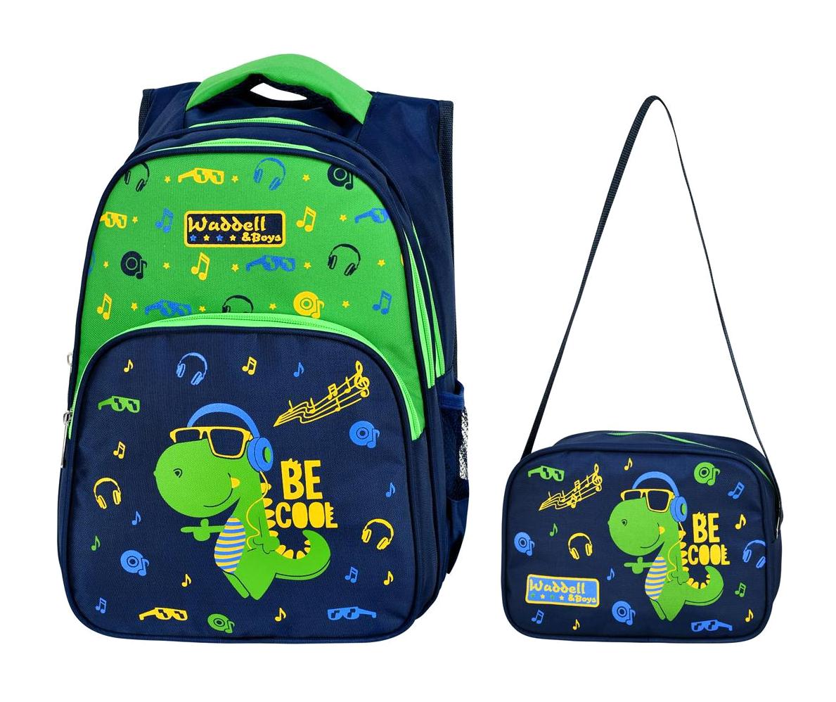 Waddell 3195 Dinozor Hayvan Su Geçirmez 3 Gözlü Lacivert İlkokul Unisex Sırt Çantası
