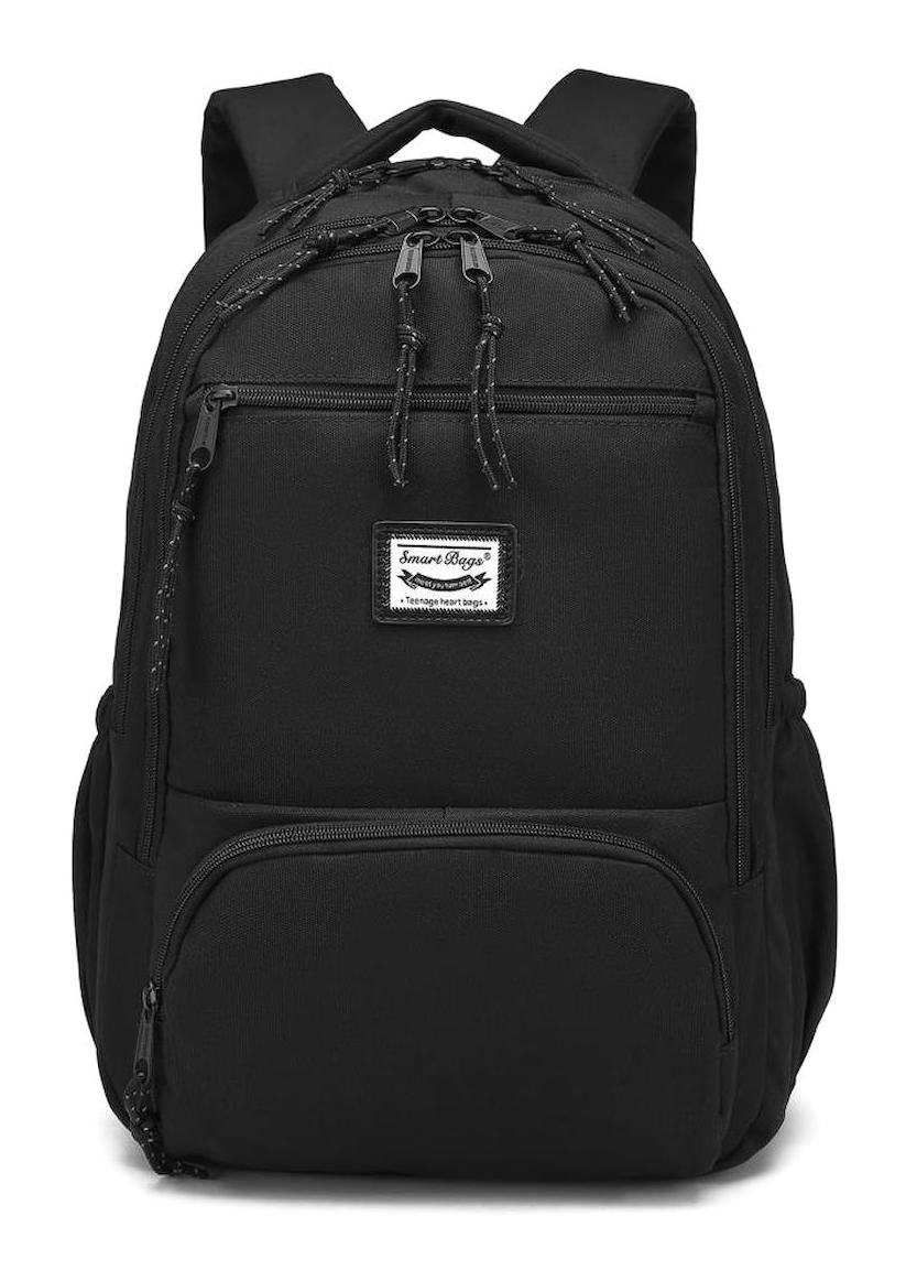 Smart Bags 3196 Çok Gözlü Siyah Lise-Üniversite Unisex Sırt Çantası