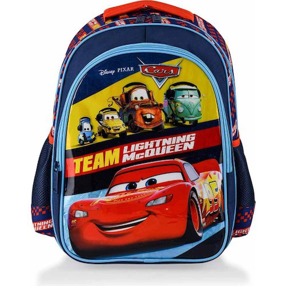 Frocx OTTO-48241 Şimşek Mcqueen Cars 4 Gözlü Lacivert İlkokul Erkek Çocuk Sırt Çantası