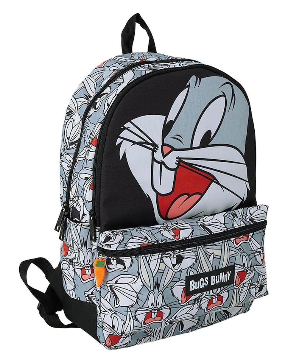 Wiggle 2140 Bugs Bunny Looney Tunes 4 Gözlü Gri İlkokul Unisex Sırt Çantası