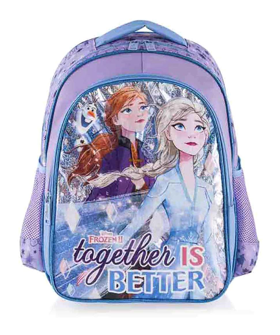 Frocx 41117 Frozen Su Geçirmez 2 Gözlü Lila İlkokul Kız Çocuk Sırt Çantası