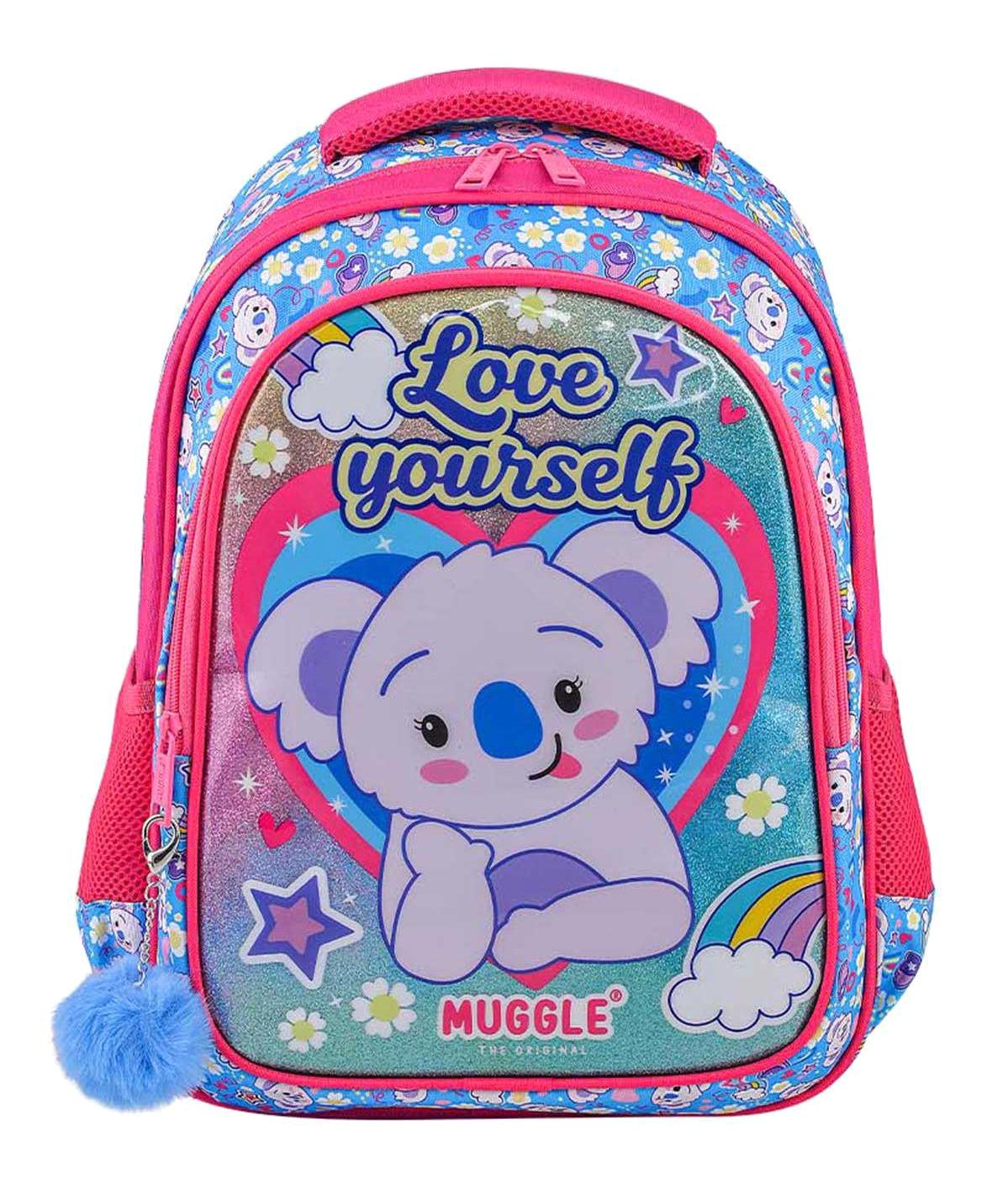 Muggle MU-8744 Koala Hayvan Su Geçirmez 2 Gözlü Pembe İlkokul Kız Çocuk Sırt Çantası