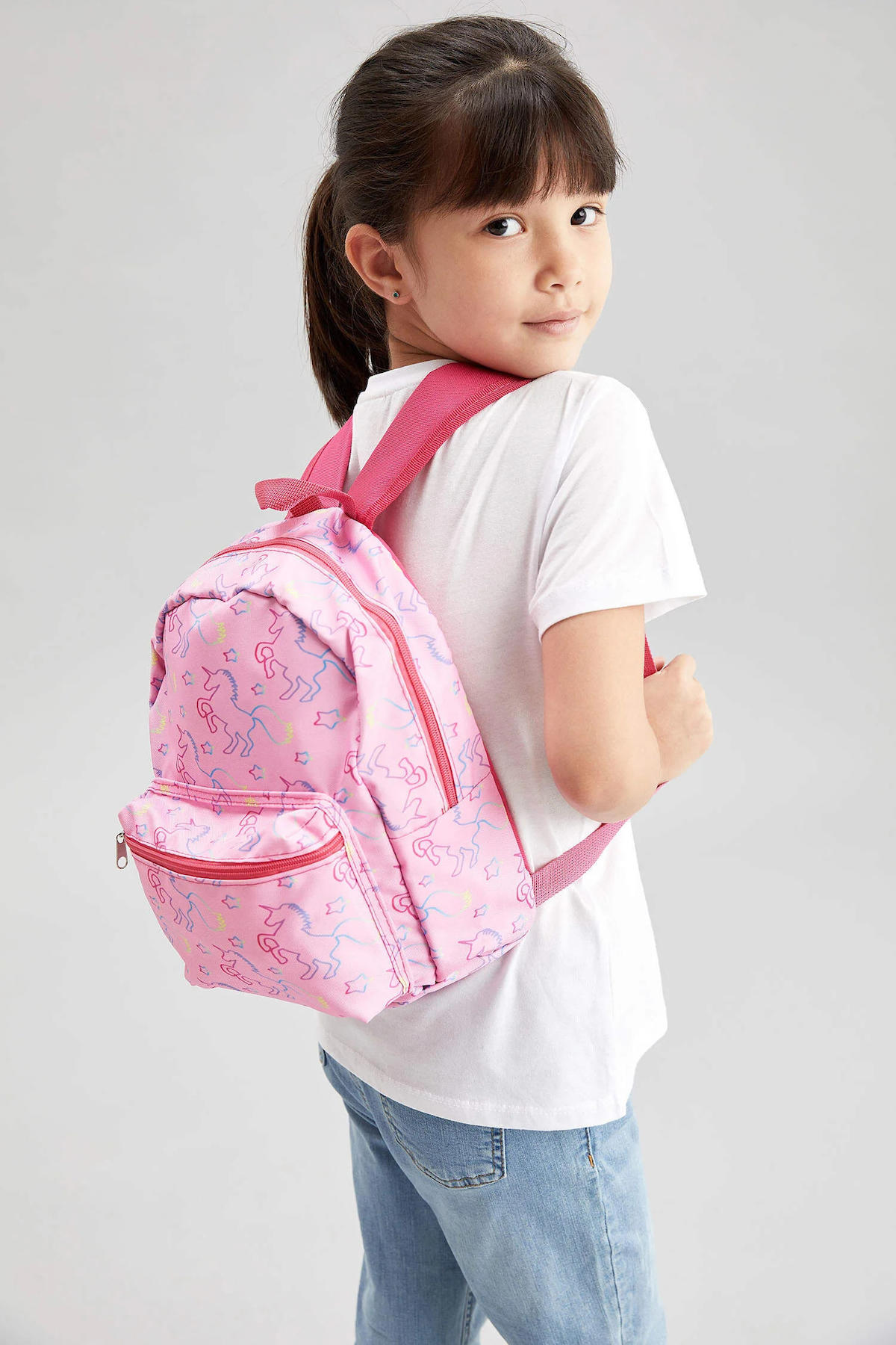 Bagorama Angel Unicorn Hayvan 2 Gözlü Pembe Anaokulu Kız Çocuk Sırt Çantası