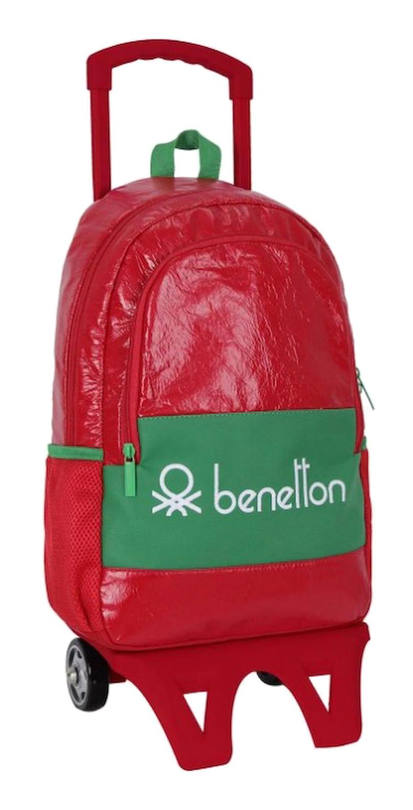 United Colors Of Benetton Tekerlekli 2 Gözlü Kırmızı İlkokul Unisex Sırt Çantası