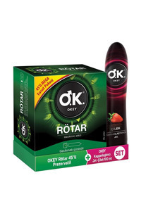 Okey Rötar Geciktiricili Prezervatif 45'li+Okey Kayganlaştırıcı Jel 100 ml