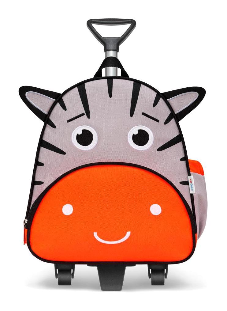Zoozy Zebra Hayvan Tekerlekli Tek Gözlü Çok Renkli Anaokulu Unisex Çekçekli Çantası