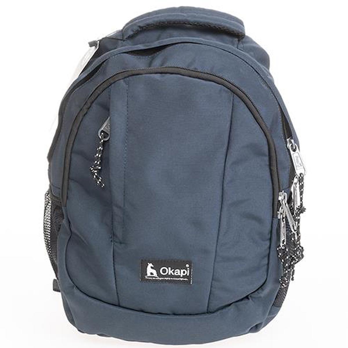 Okapi OKP-134 Su Geçirmez 3 Gözlü Lacivert Lise-Üniversite Unisex Sırt Çantası