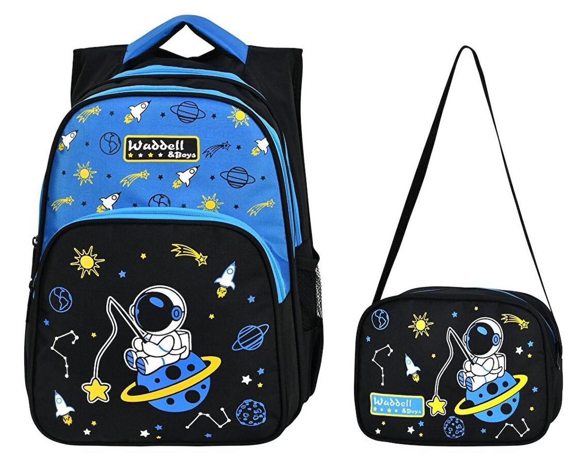 Puzmo Astronot Uzay Su Geçirmez 3 Gözlü Çok Renkli İlkokul Unisex Sırt Çantası
