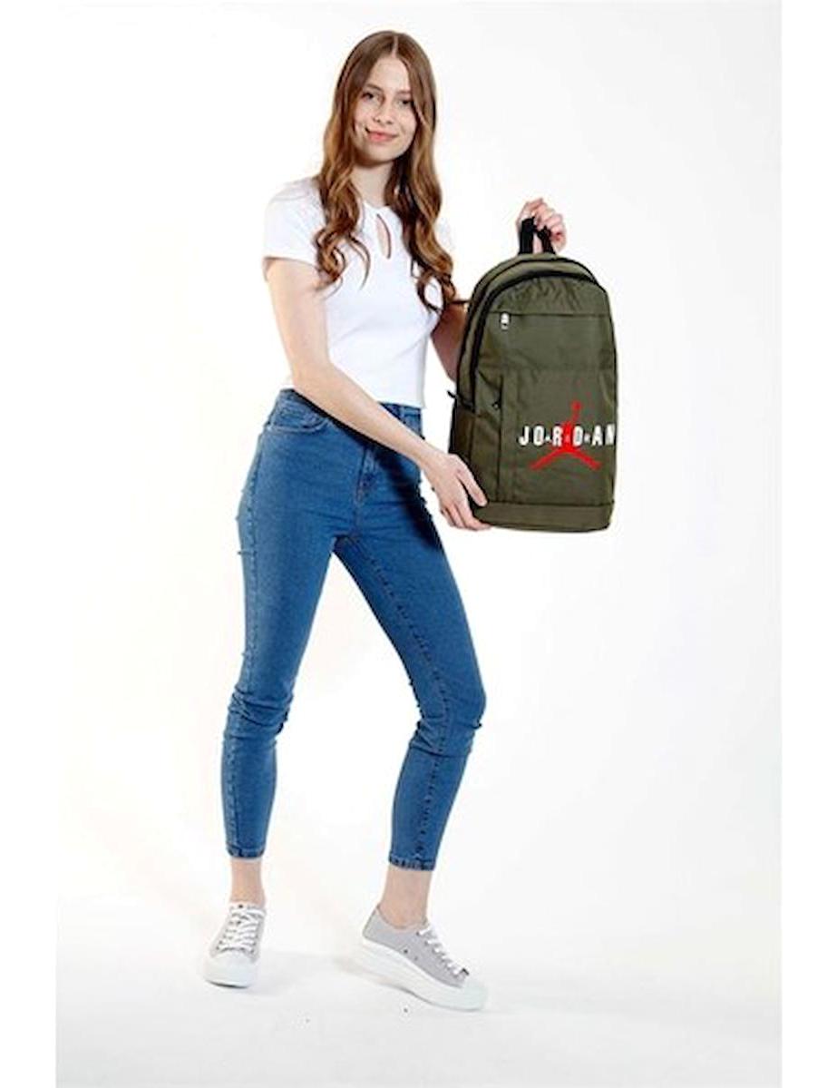 Kaukko Q3106 Jordan 4 Gözlü Haki Lise-Üniversite Unisex Sırt Çantası