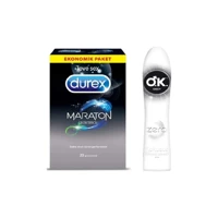 Durex Maraton Geciktiricili Prezervatif 20'li+Okey Zero Kayganlaştırıcı 50 ml