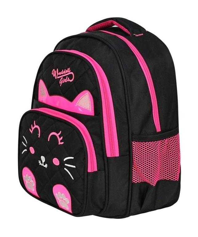Waddell 3196 Kedi Hayvan Su Geçirmez 3 Gözlü Çok Renkli İlkokul Unisex Sırt Çantası + Beslenme Çantası