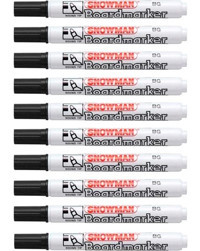 Snowman Bg-12 12 Adet Doldurulabilir Silinebilir Siyah Tahta Kalemi