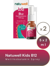 Natuwell Kids B12 Metilkobalamin Sprey Çocuk Vitamin 2x5 ml
