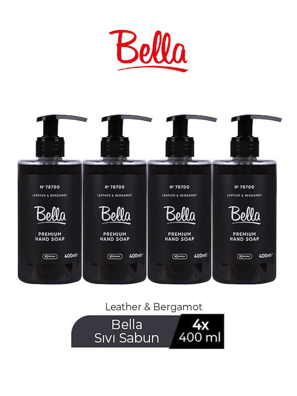 Bella Bergamotlu Nemlendiricili 4'lü 400 ml Sıvı Sabun