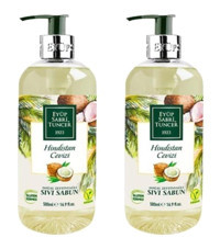 Eyüp Sabri Tuncer Hindistan Cevizli Alkolsüz Vegan Parabensiz Organik Nemlendiricili 2'li 500 ml Sıvı Sabun