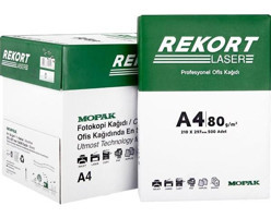Mopak Rekort Laser A4 80 gr 500 Yaprak 1 Top Beyaz Fotokopi Kağıdı