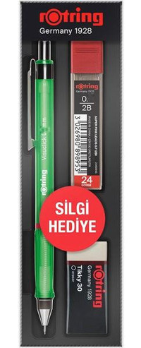 Rotring Visuclick Silgili Plastik Neon Yeşil 0.5 mm Uçlu Versatil Kalem Seti