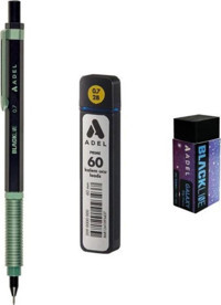 Adel Blackline Silgili Metal Metalik Siyah-Yeşil 0.7 mm Uçlu Versatil Kalem Seti