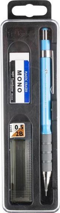 Tombow SH-300 Grip Silgili Plastik Neon Mavi 0.5 mm Uçlu Versatil Kalem Seti