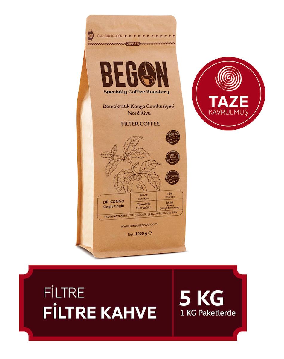 Begon Sade Demokratik Kongo Cumhuriyeti Arabica Çekirdek Filtre Kahve 5 kg