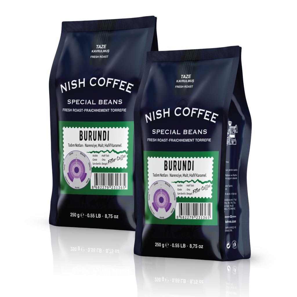Nish Kahve Sade Burundi Arabica Öğütülmüş Filtre Kahve 2x250 gr