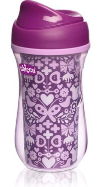 Chicco Isı Yalıtımlı Kulpsuz 14 Ay+ 266 ml Alıştırma Bardağı Mor