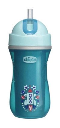 Chicco Pipetli Akıtmaz Kulpsuz 14 Ay+ 266 ml Alıştırma Bardağı Mavi
